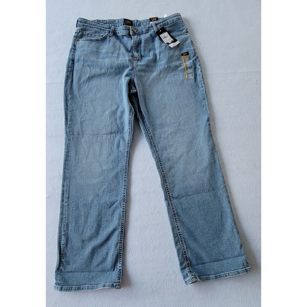 New Lee Women's Blue Regular  Straight Denim Jeans‎ -Size 18 Medium